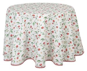 Okrúhly bavlnený obrus s motívom lesných jahôd Wild Strawberries - Ø 170 cm - Clayre & Eef
