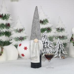 Tutumi - Vianočný obal na fľašu Santa Claus - šedá - 16 cm - 6 ks