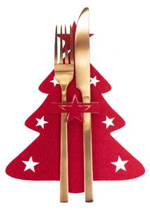 Tutumi, Dekoratívny kryt pre príbory s motívom vianočného stromčeka 6 ks KF357-6, červená, CHR-09514