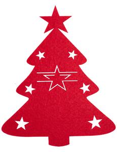 Tutumi, dekoratívny kryt pre príbory s motívom vianočného stromčeka 4 ks KF357-4, červená, CHR-09513