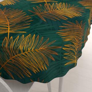 Biante Bavlnený oválny obrus Sandra SA-433 Veľké palmové listy na tmavo zelenom 60x100 cm