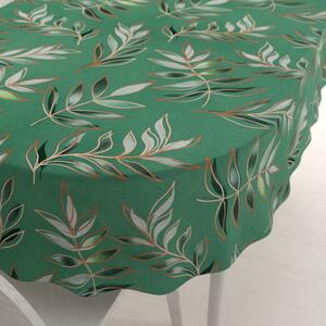 Biante Bavlnený oválny obrus Sandra SA-435 Popínavé listy na zelenom 50x100 cm