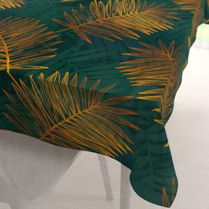Biante Bavlnený obdĺžnikový obrus Sandra SA-433 Veľké palmové listy na tmavo zelenom 50x100 cm
