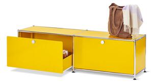 Kovová nízka skrinka »CN3« so zásuvkami, žltá