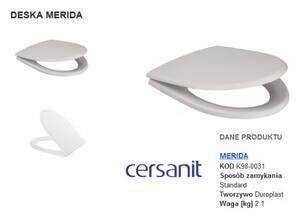 Cersanit Merida, antibakteriálne toaletné sedátko z duroplastu, biela, K98-0031
