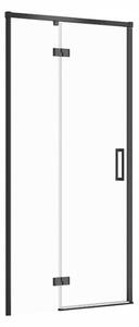 Cersanit Larga, krídlové dvere do otvoru 100x195cm, ľavé prevedenie, 6mm číre sklo, čierny profil, S932-129
