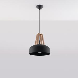 CASCO Závesné svetlo, čierna-drevo SL.0390 - Sollux