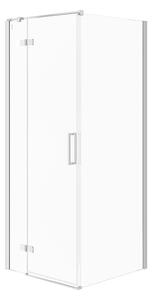 Cersanit Jota, rohový sprchovací kút 80 (dvere ľavé) x 80 (stena) x 195, 6mm číre sklo, chrómový profil, S160-005
