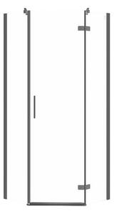 Cersanit Jota, 5-uhoľníkový sprchovací kút 80x80x195 cm, pravé dvere, 6mm číre sklo, čierny profil, S160-011