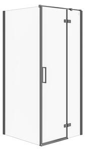 Cersanit Jota, rohový sprchovací kút 90 (dvere pravé) x 90 (stena) x 195, 6mm číre sklo, čierny profil, S160-004