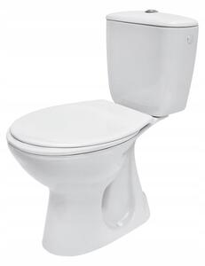 Cersanit President, kombi wc so splachovaním 3/6l, vertikálny odpad, prívod vody z boku nádrže a antibakteriálnym sedátkom z duroplastu, biela, K08-039