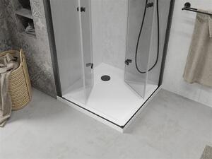 Mexen Lima Duo, sprchový kút 90 (dvere) x 90 (dvere) cm, 6mm číre sklo, čierny profil + SLIM sprchová vanička 5cm, 856-090-090-70-02-4010B