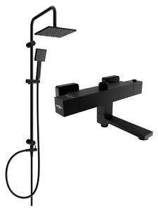 Mexen Tord sprchový set s dažďovou sprchou a sprchovou batériou Cube, čierna, 77910200-70