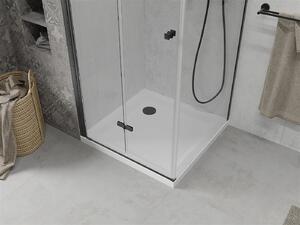 Mexen Lima, sprchový kút 100 (dvere) x 100 (stena) cm, 6mm číre sklo, čierny profil + SLIM sprchová vanička 5cm, 856-100-100-70-00-4010B