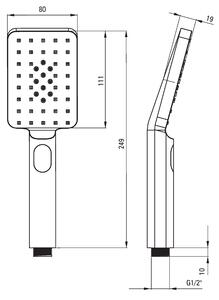 Deante Alpinia, sprchová/vaňová batéria s dažďovou sprchovou sadou, chrómová, NAC_01AM
