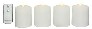 Sada 4 LED sviečok krémových 7,5x11,5 cm – bezpečné osvetlenie