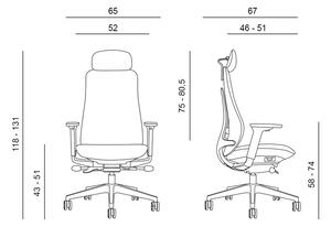 Kancelárska ergonomická stolička FARRELL — látka, čierna, nosnosť 130 kg