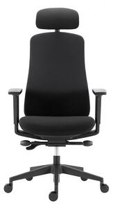 Kancelárska ergonomická stolička FARRELL — látka, čierna, nosnosť 130 kg