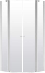Deante Alpinia, štvrťkruhový sprchový kút s výklopnými dverami 80x80 cm, výška 195cm, 6mm číre sklo s ActiveCover, chrómový profil, KGA_052P