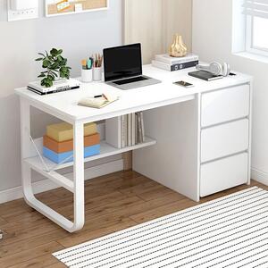 Písací stôl so zásuvkami 100x50x73,5cm biely LG04-100