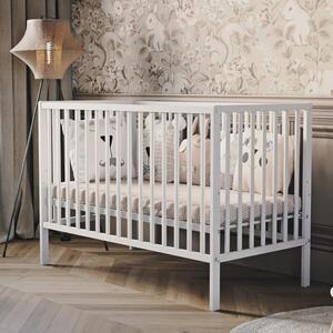 Biela postieľka My Baby - jednoduchá, s priečkami