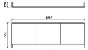 Cersanit Smart, nábytkový predný panel pre vane SMART 160cm, jaseň svetlý-biela lesklá, S568-024