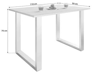 Jedálenský Stôl Xona Biela/strieborná 110x50 Cm