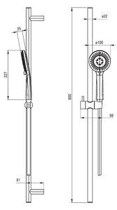 Deante Arnika, sprchový stĺp 95cm s podomietkovým pripojením a 3-funkčnou ručnou hlavicou a sprchovou hadicou 150cm, zlatá, NQA_Z51K
