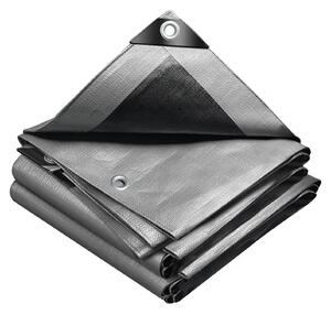 VOUNOT® 2x3 m krycia plachta 240 g/m² Vodotesná plachta na nákladné vozidlá s očkami, tkaninová plachta, sivá