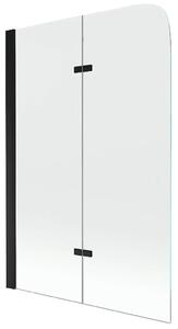 CERANO - Vaňová zástena 2-krídlová Stele - čierna / transparentná - 120x140 cm