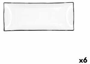 Tácka na chuťovky Quid Gastro Biela Keramický 29,5 x 11 x 3 cm (6 kusov)