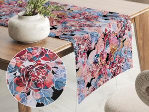 Biante Dekoračný behúň na stôl Rongo RGP-503 Červeno-modré kvety 20x120 cm