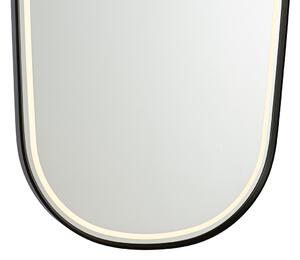 Moderné kúpeľňové zrkadlo čierne vrátane LED a dotykového stmievača - Geraldien