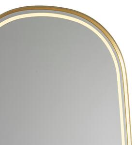 Moderné kúpeľňové zrkadlo zlaté vrátane LED a dotykového stmievača - Geraldien