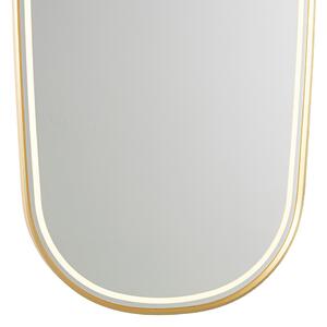 Moderné kúpeľňové zrkadlo zlaté vrátane LED a dotykového stmievača - Geraldien