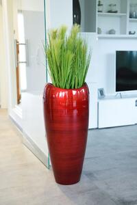 Kvetináč DELUXE, sklolaminát, výška 81 cm, červeno-čierný lesk
