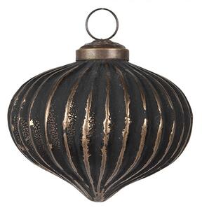 Zlatočierna sklenená vianočná ozdoba Aurora Noir - 8*8 cm - Clayre & Eef