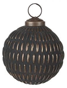 Zlatočierna sklenená vianočná ozdoba Aurora Noir - 8*8 cm - Clayre & Eef