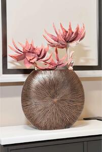 Ozdobná váza ATENA, sklolaminát, výška 50 cm, bronz / meď + čierna