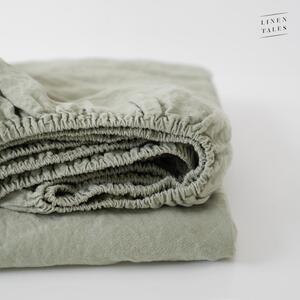 Svetlozelená napínacia ľanová plachta 140x200 cm Sage – Linen Tales