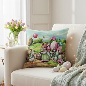 Veľkonočná gobelínová obliečka na vankúš 42x42 cm MI04 Farba Viacfarebná Rozmery 42x42 cm