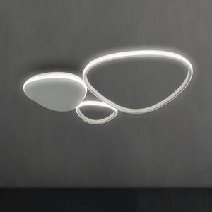 Stropné LED svetlo Helix, strieborná, dĺžka 62 cm, kov, Chrómová / strieborná, Obývacia izba / jedáleň, Hliník, Moderný