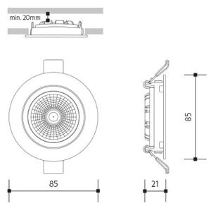 LED Podhľadové svietidlo LED/6W/230V 4000K pr. 8,5 cm čierna