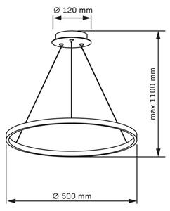 LED Luster na lanku LEA LED/20W/230V 4000K pr. 50 cm čierna