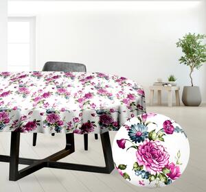 Ervi bavlnený obrus na stôl oválny - Fialové kvety
