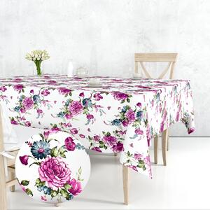 Ervi bavlnený obrus na stôl štvorcový - Fialové kvety
