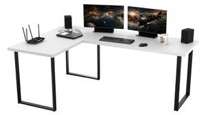 Počítačový rohový stôl NAVI, 200/135x74x65, biela