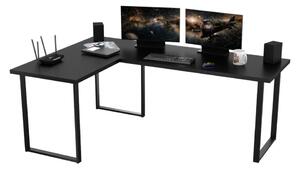 Počítačový rohový stôl NAVI, 200/135x76x65, čierna