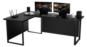 Počítačový rohový stôl NAVI + doska, 200/135x74x65, čierna