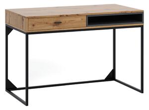 Písací stôl OLIER, 120x80,5x60, dub artisan/čierna